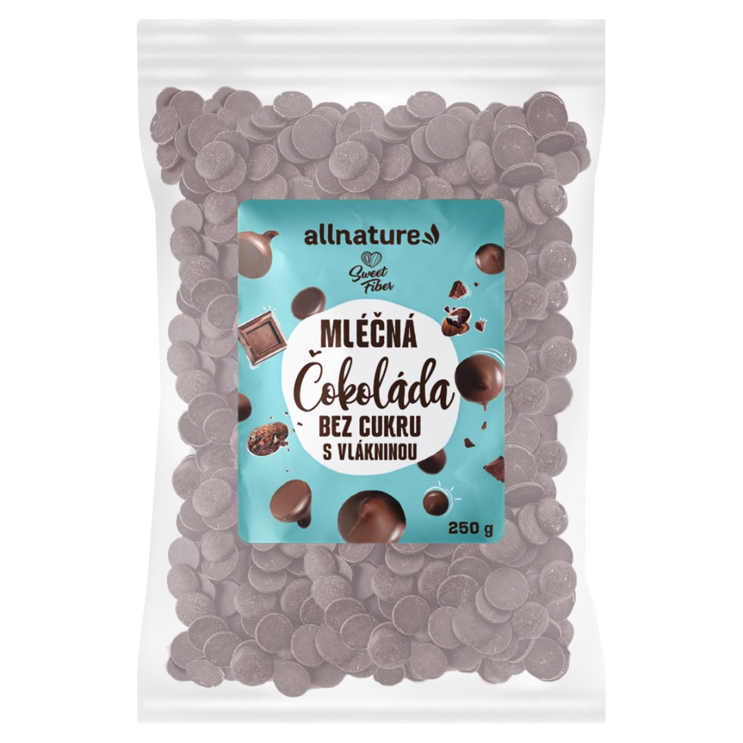 Zobrazit detail výrobku Allnature Mléčná čokoláda bez cukru s vlákninou 250 g