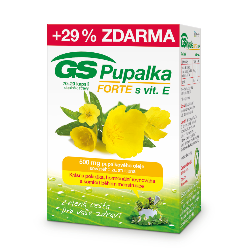 Zobrazit detail výrobku GreenSwan GS Pupalka Forte s vitaminem E 70 + 20 kapslí