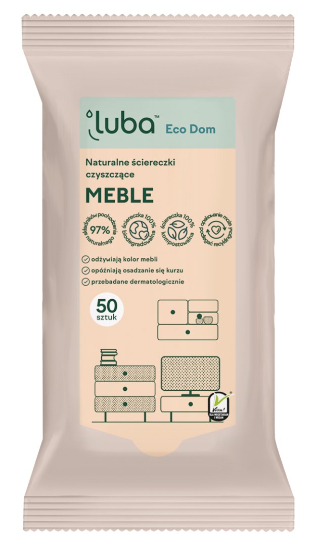 LUBA Přírodní čistící ubrousky - nábytek EKO 50 ks