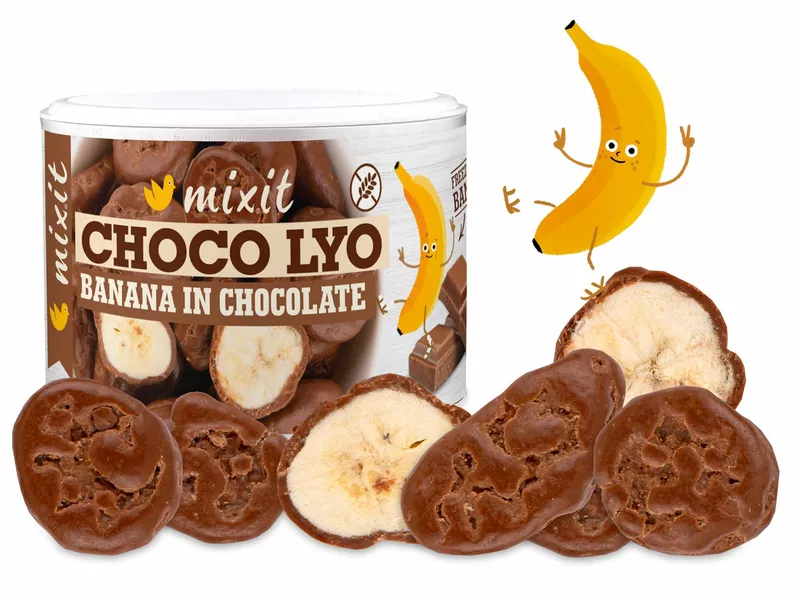 Zobrazit detail výrobku Mixit Křupavé banánky v čokoládě 170 g