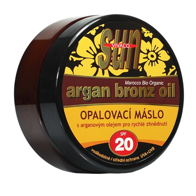 Vivaco Opaľovacie maslo s arganovým olejom pre rýchle zhnednutie SPF20 200 ml