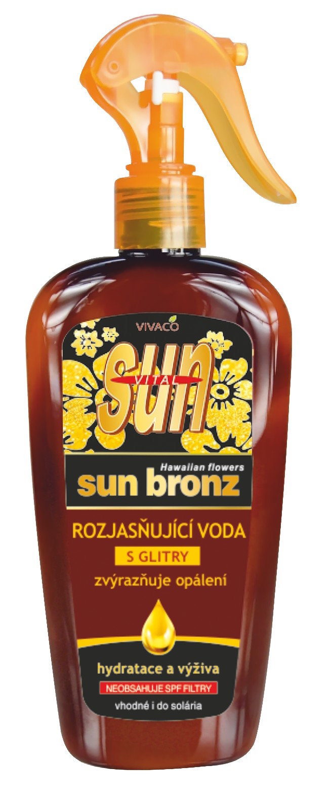 Vivaco Sun Bronz Glitter Water 300 ml opaľovací prípravok na telo unisex