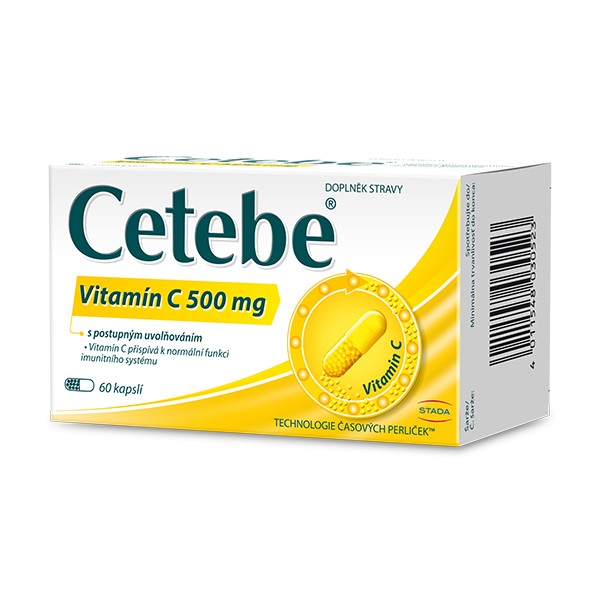 Zobrazit detail výrobku Cetebe Vitamin C 500 mg s postupným uvolňováním 60 kapslí