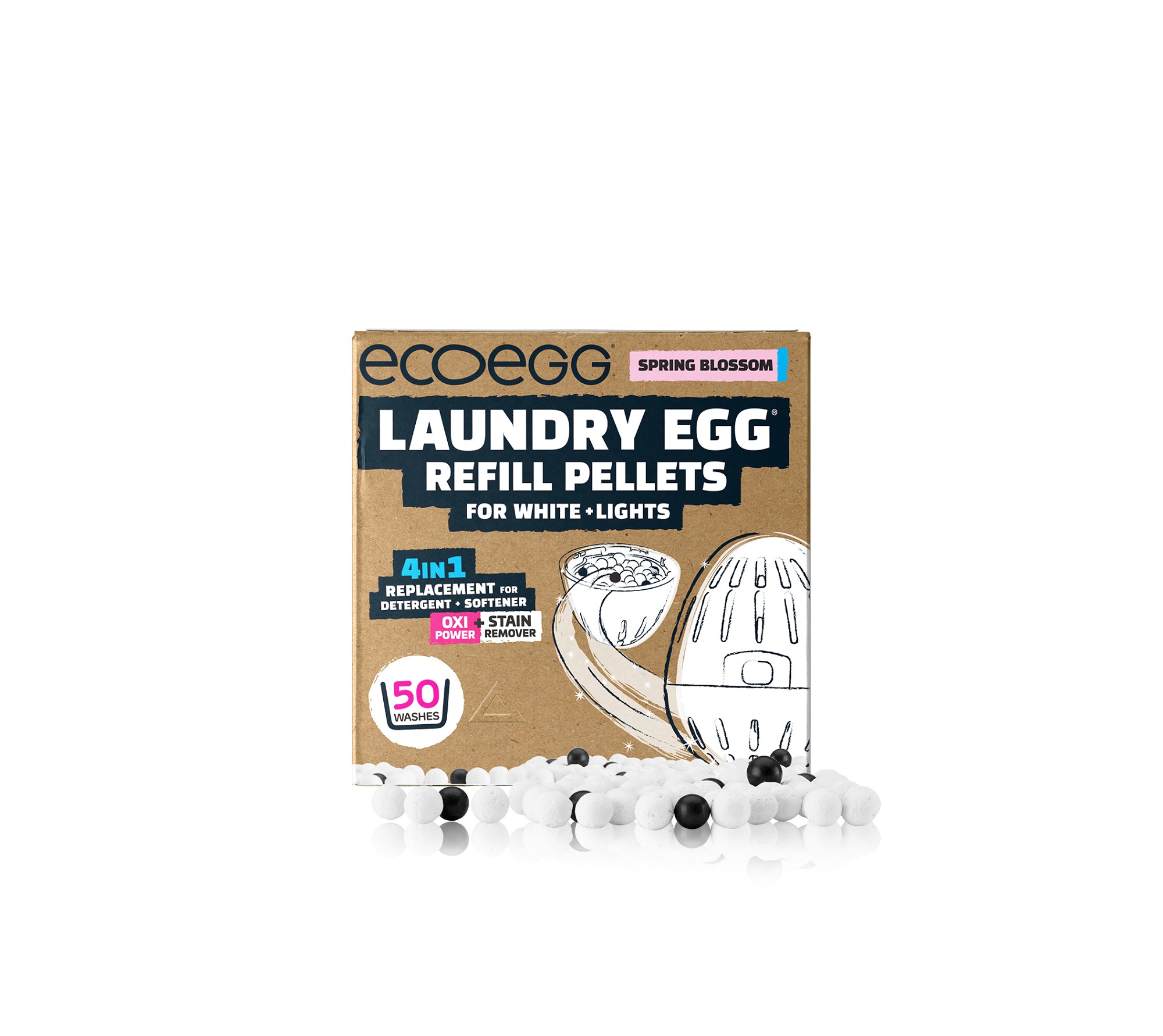 Ecoegg Náplň do pracího vajíčka na bílé prádlo Jarní kvéty 50 praní