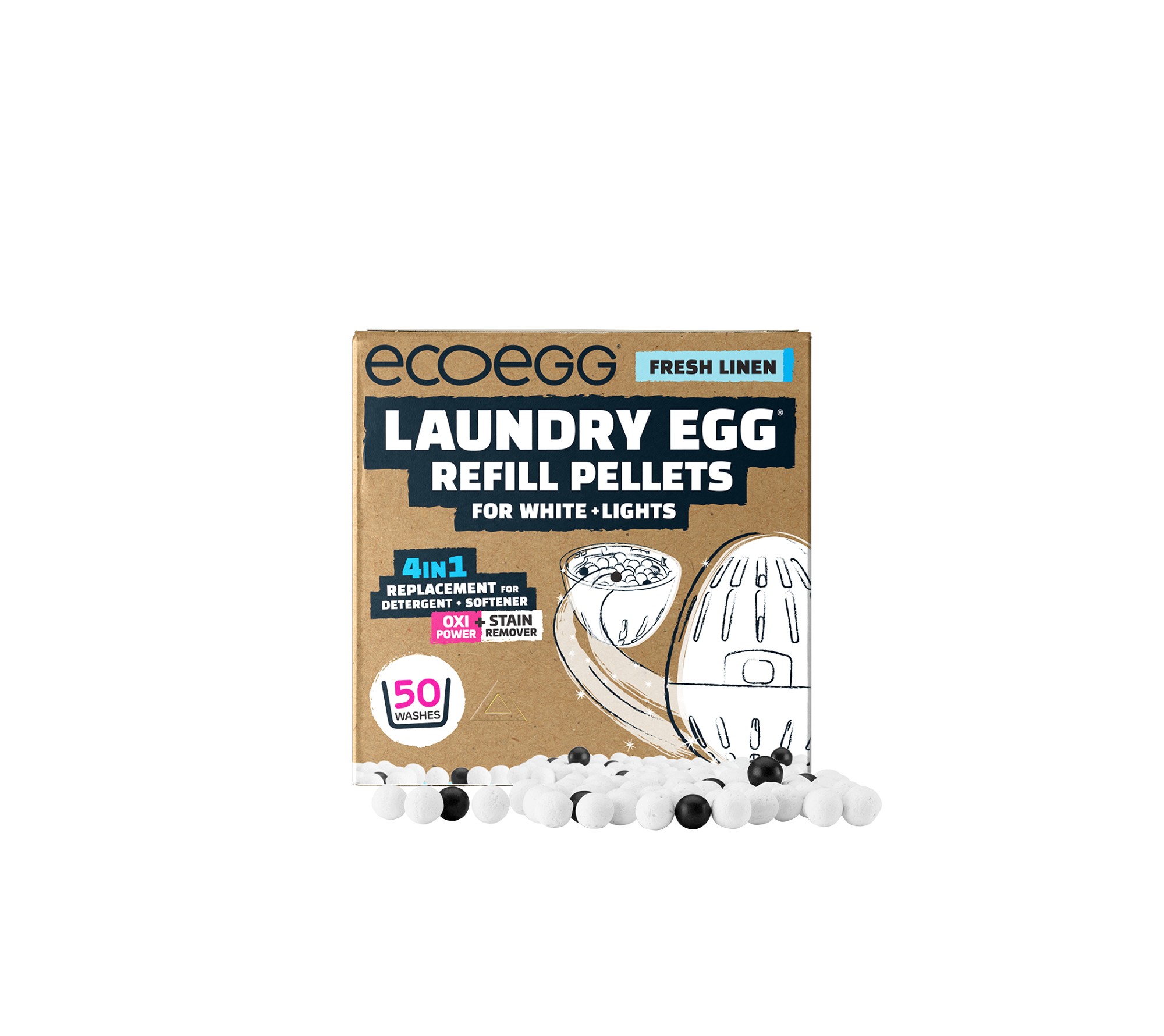Zobrazit detail výrobku Ecoegg Náplň do pracího vajíčka na bílé prádlo Svěží bavlna 50 praní