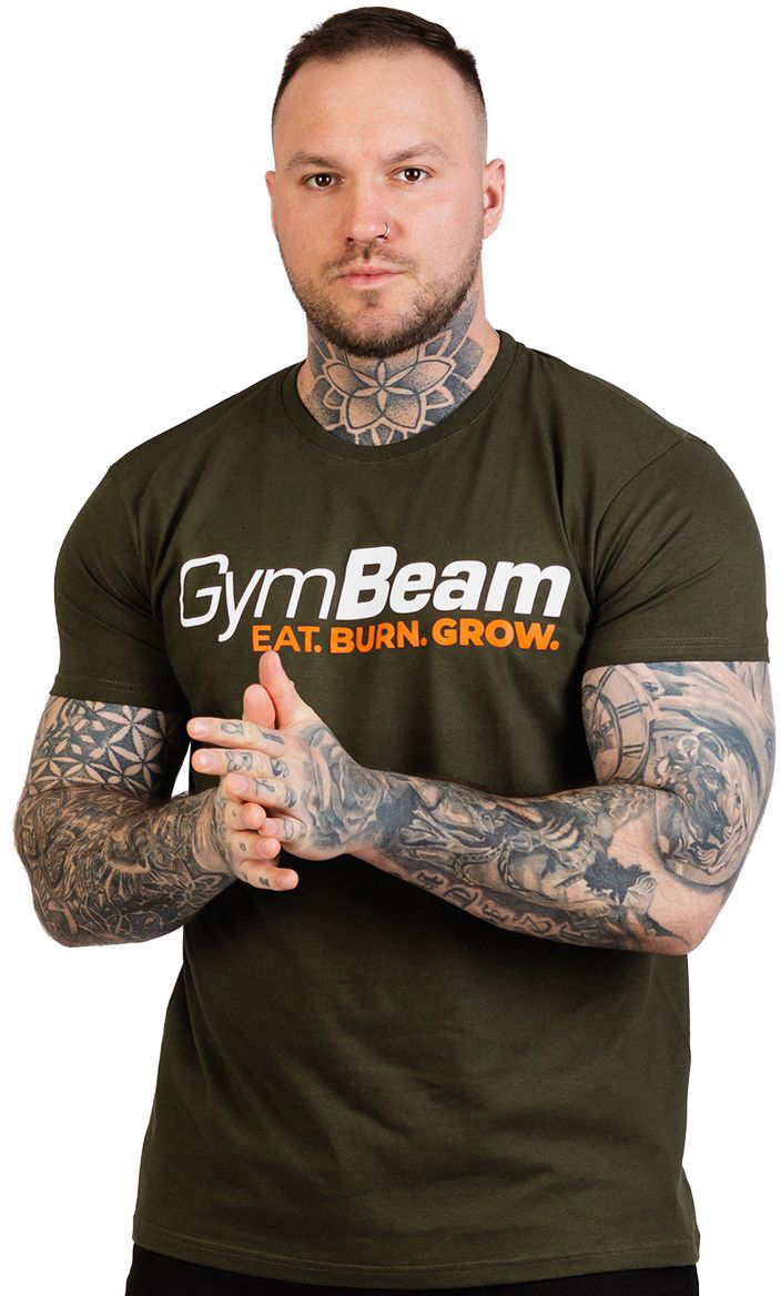 GymBeam Pánské tričko Grow Military Green S