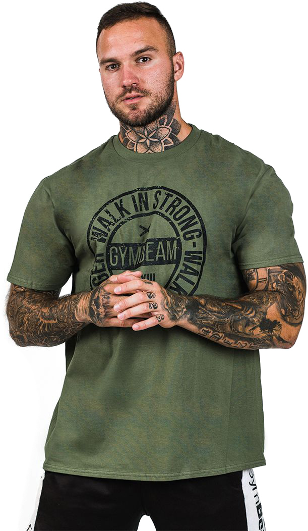 Zobrazit detail výrobku GymBeam Pánské tričko Walk In Strong Military Green S