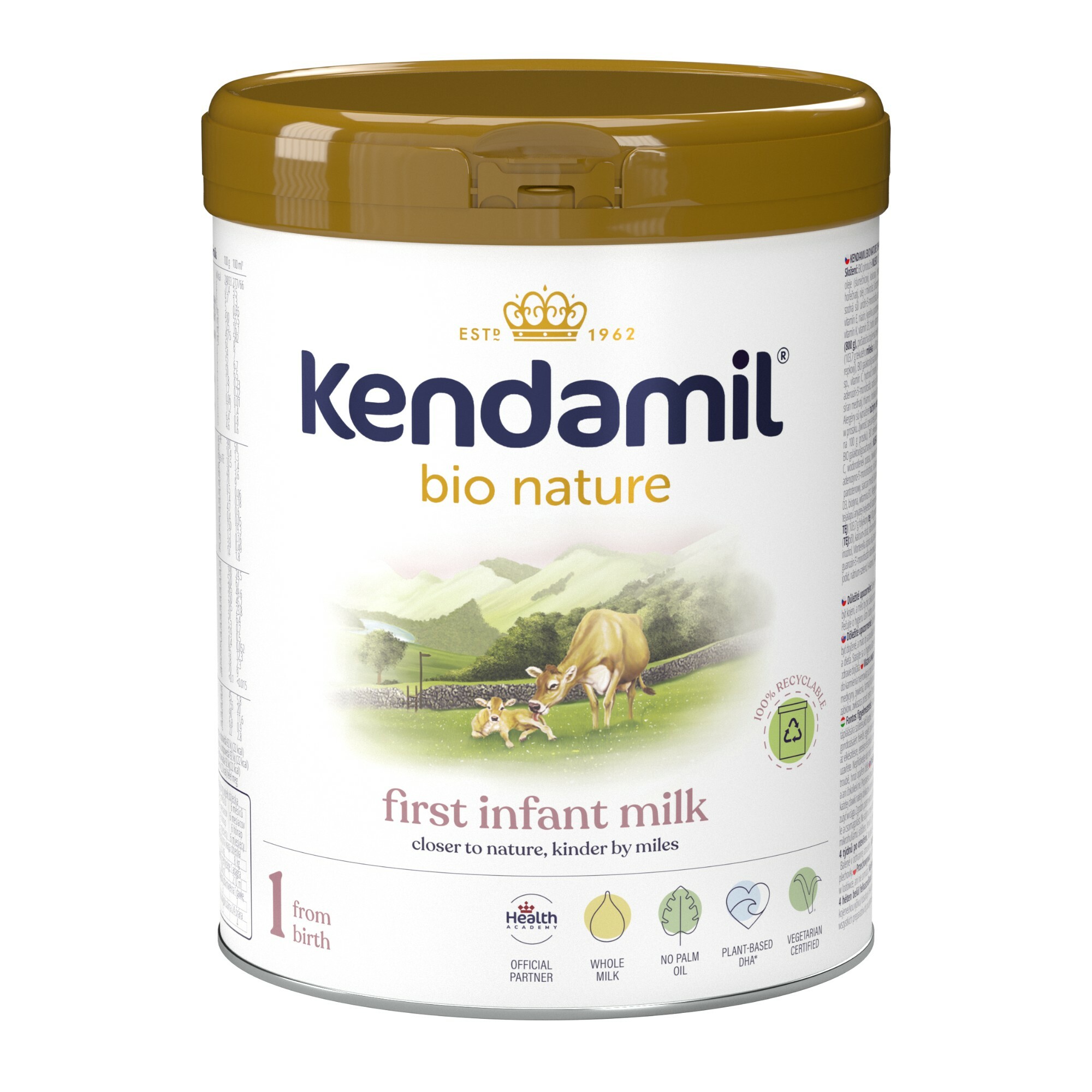 Kendamil BIO Nature počáteční mléko 1 DHA+ 800 g