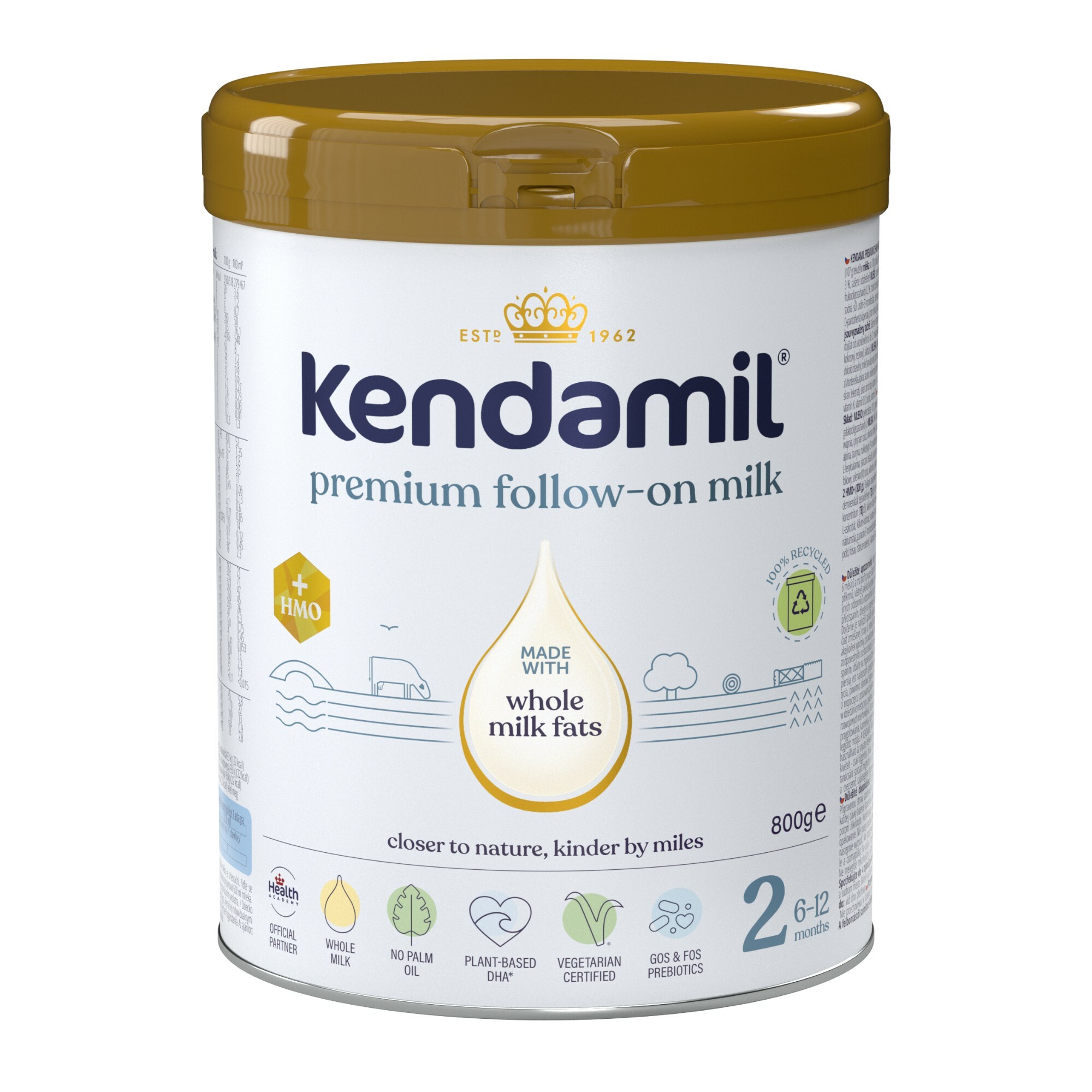 Kendamil Premium pokračovací mléko 2 HMO+ 800 g