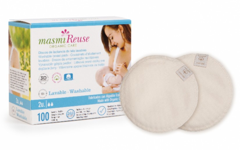 Masmi Látková prsní vložka z BIO bavlny pro kojící ženy 2 ks