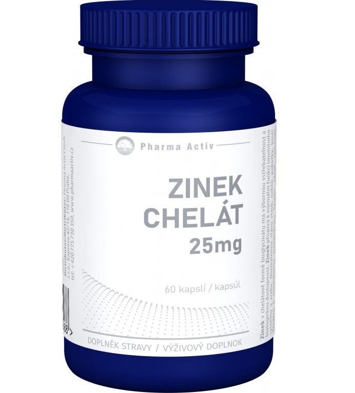 Zobrazit detail výrobku Pharma Activ Zinek chelát 25 mg 60 kapslí