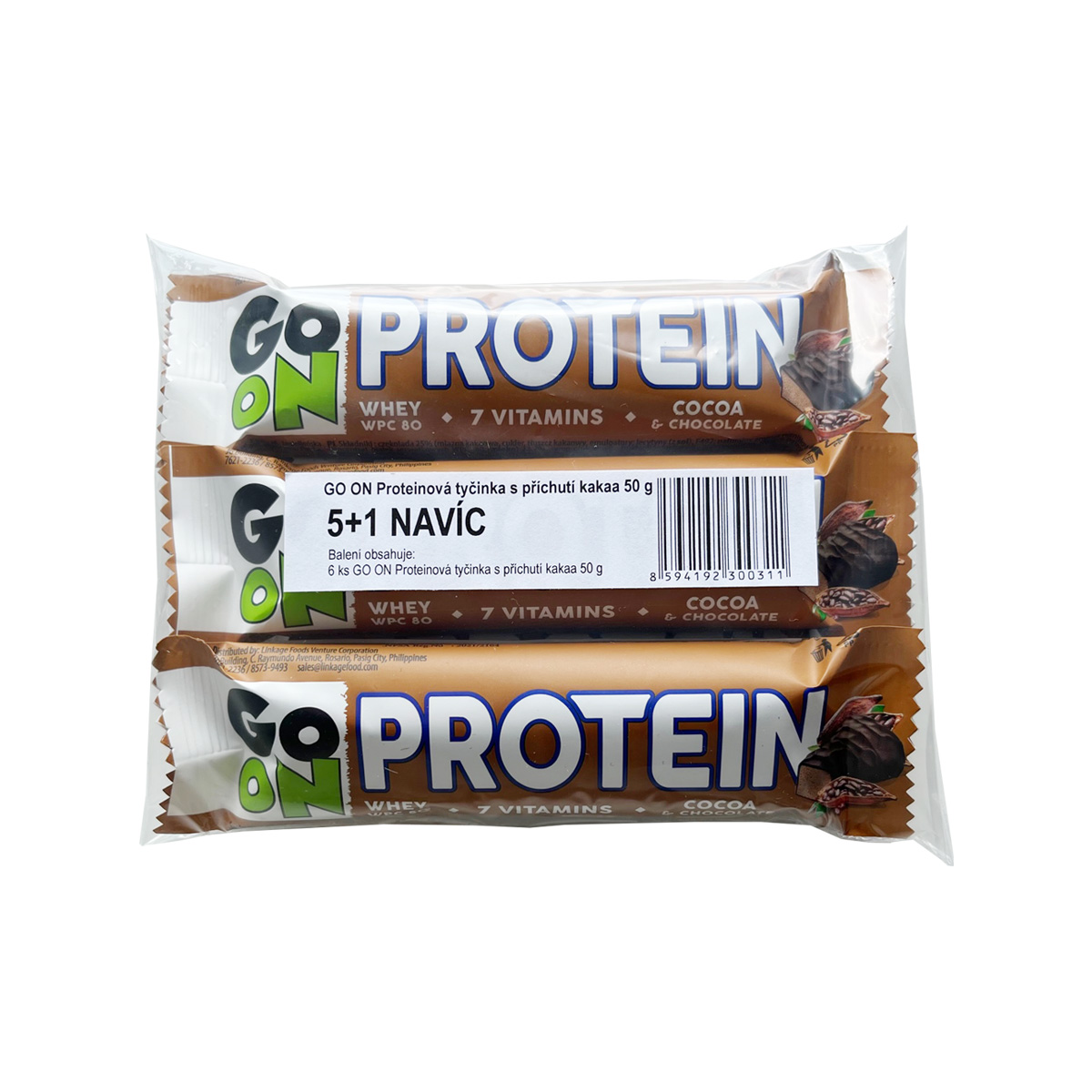 Zobrazit detail výrobku Vieste Proteinová tyčinka Go on kakao 50 g 5+1 navíc Zobrazit detail výrobku Vieste Proteinová tyčinka Go on kakao 50 g 5+1 navíc