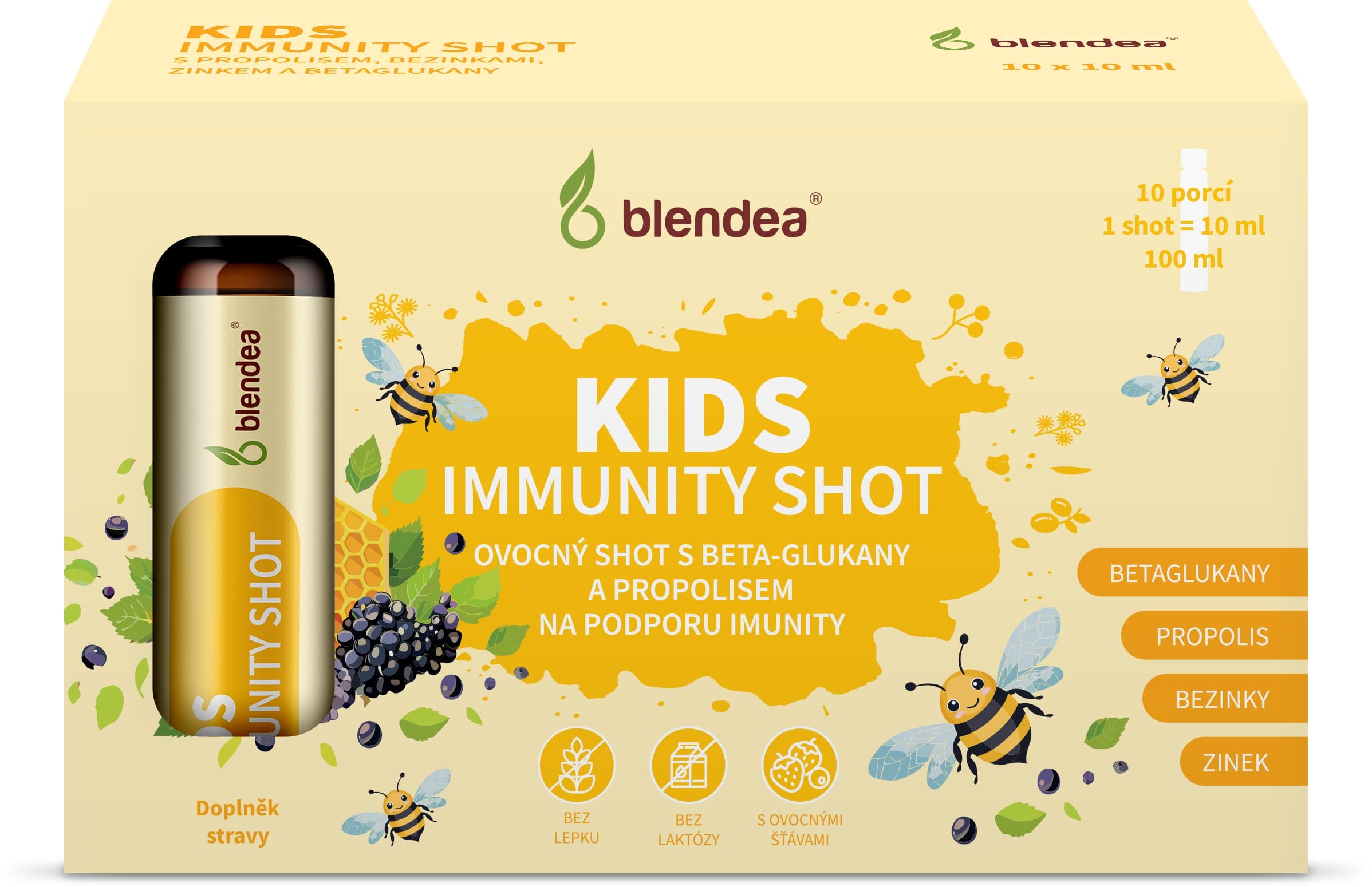 Blendea Kids Immunity Shot s propolisom a beta-glukánmi 10 x 10 ml