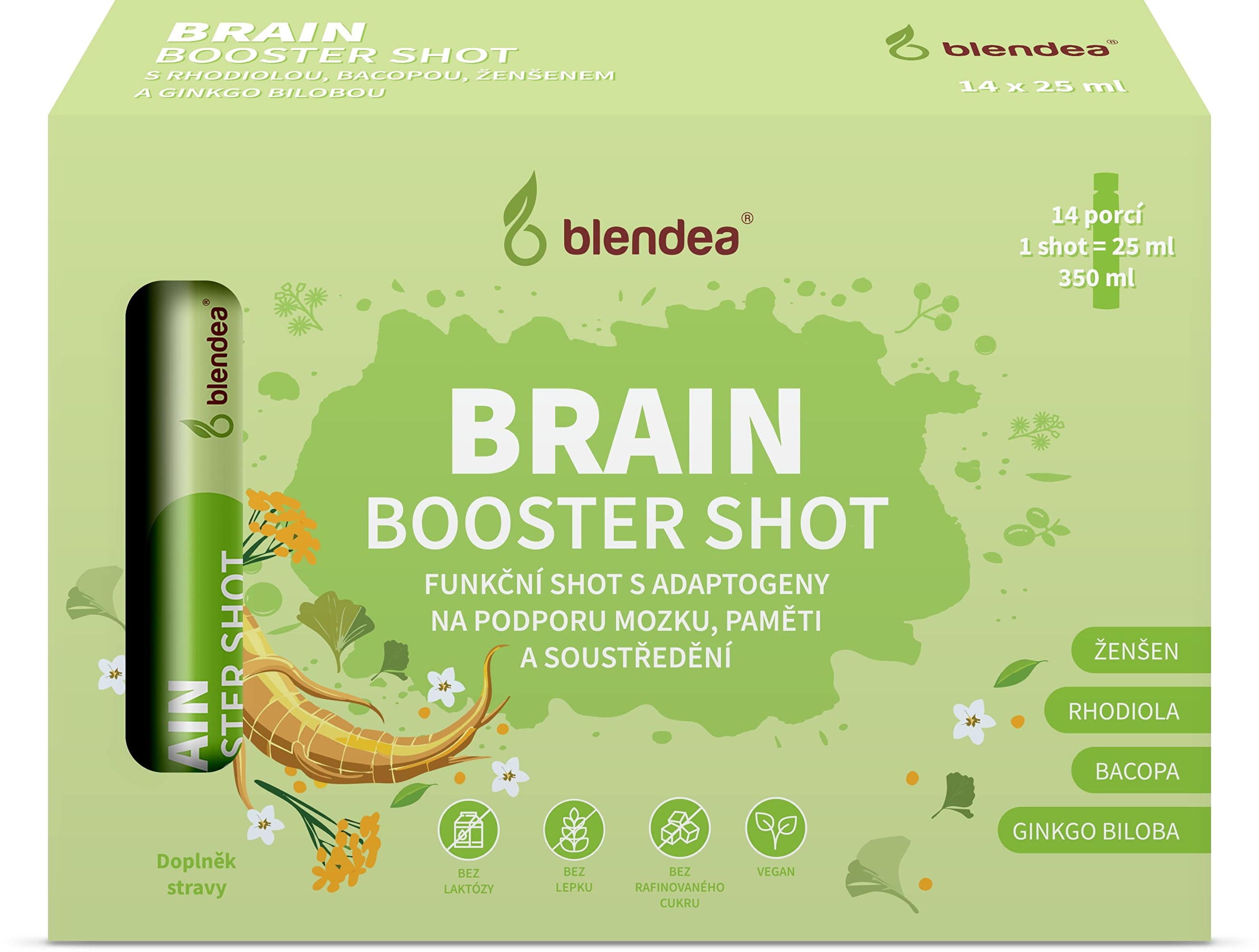 Blendea Shot Brain Booster s adaptogénmi 14 x 25 ml