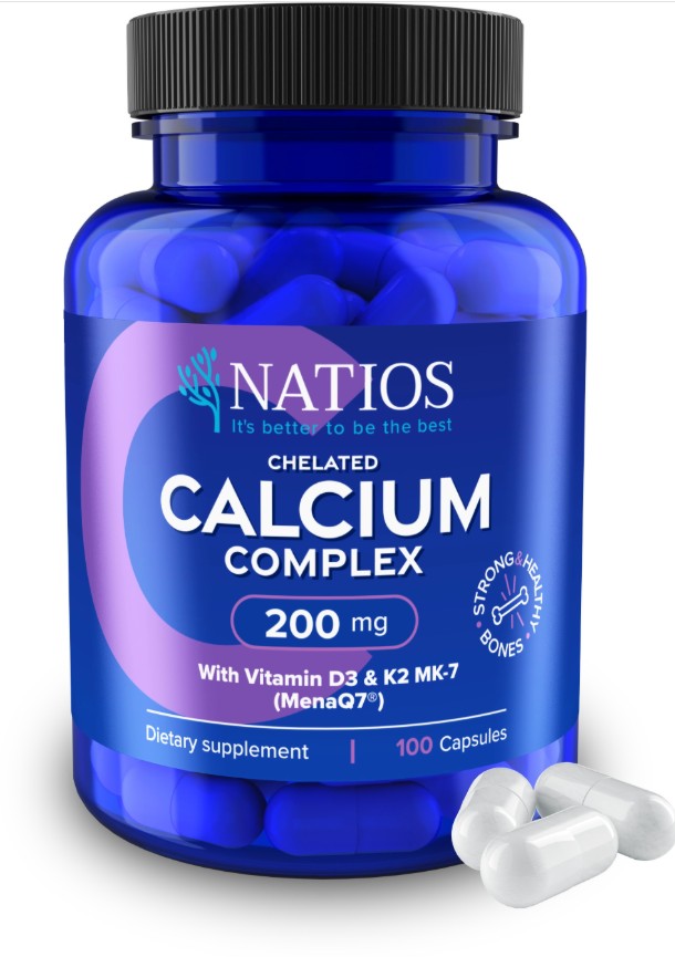 Natios Vápník s vitamíny D3 a K2 MK-7 - 200 mg 100 kapslí