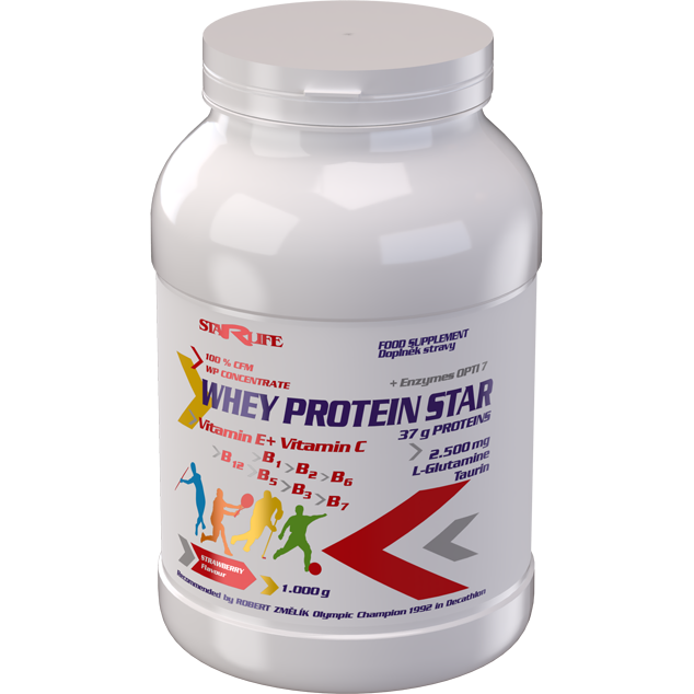 Starlife Whey proteín STAR 1 000 g Jahoda