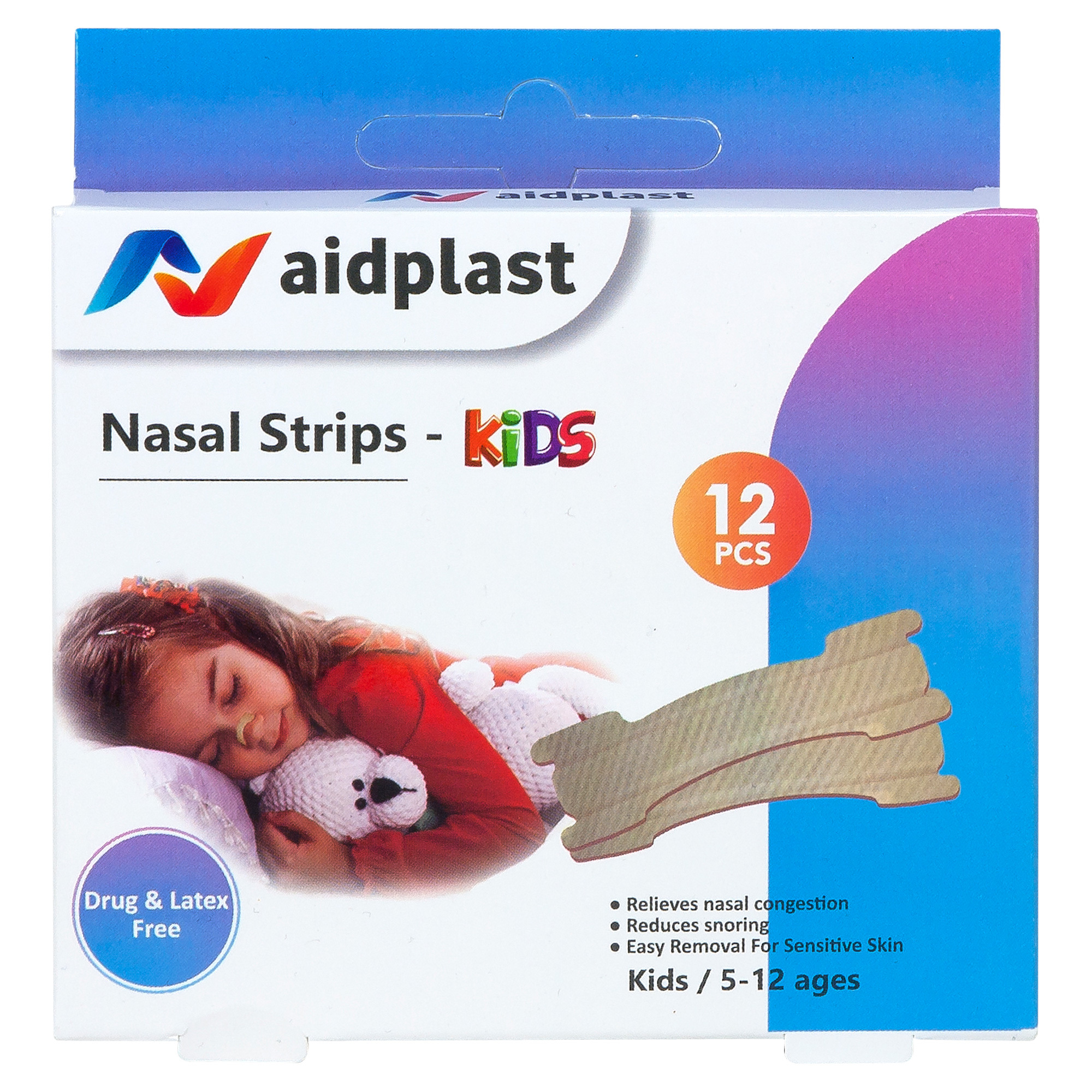 Aidplast Náplast pro děti k usnadnění dýchání 12 kusů