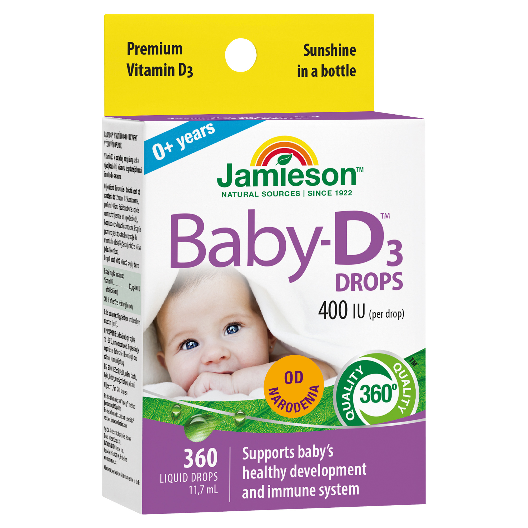Jamieson Baby-D™ Vitamín D3 400 IU kvapky 11,7 ml