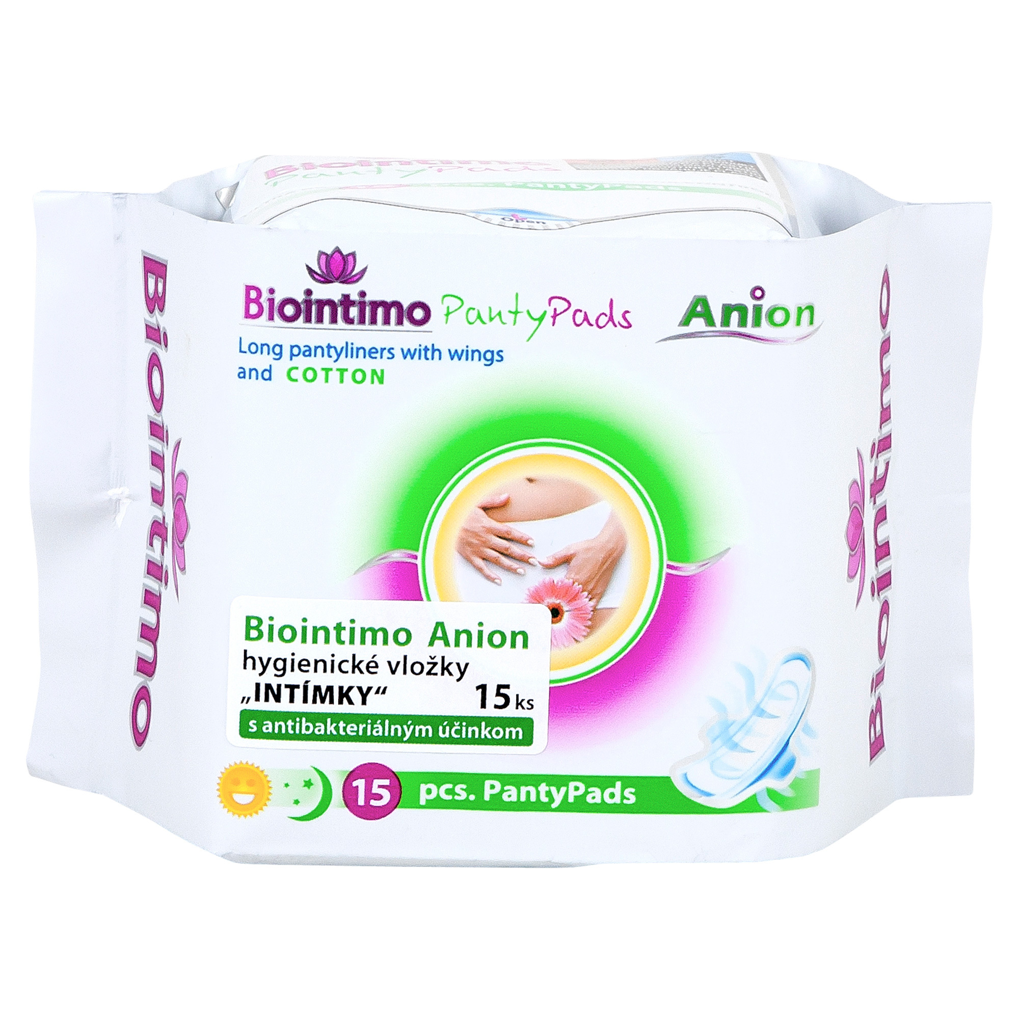 Biointimo Hygienické vložky Anion intimky s křidélky 15 kusů