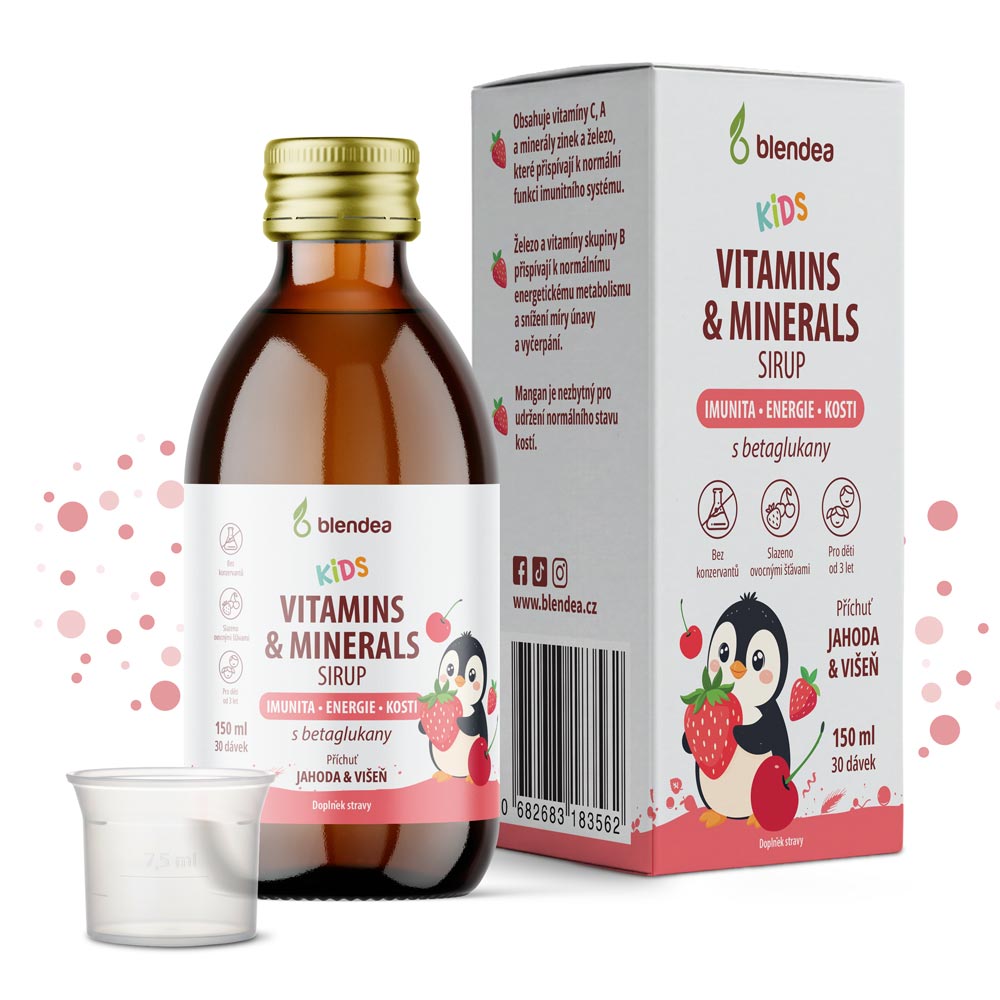 Blendea Kids Sirup s vitaminy, minerály a beta glukany 150 ml