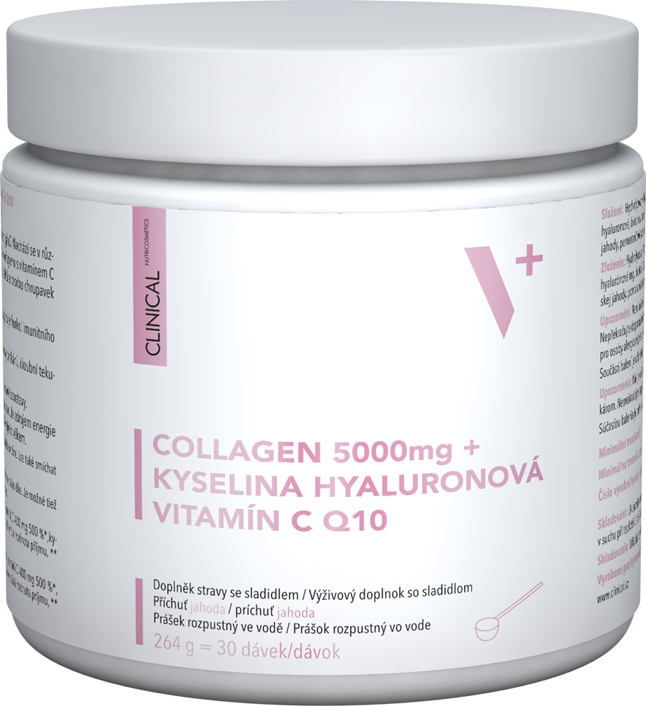 Clinical Collagen 5000 mg + kyselina Hyaluronová + vitamín C & Q10 264 g