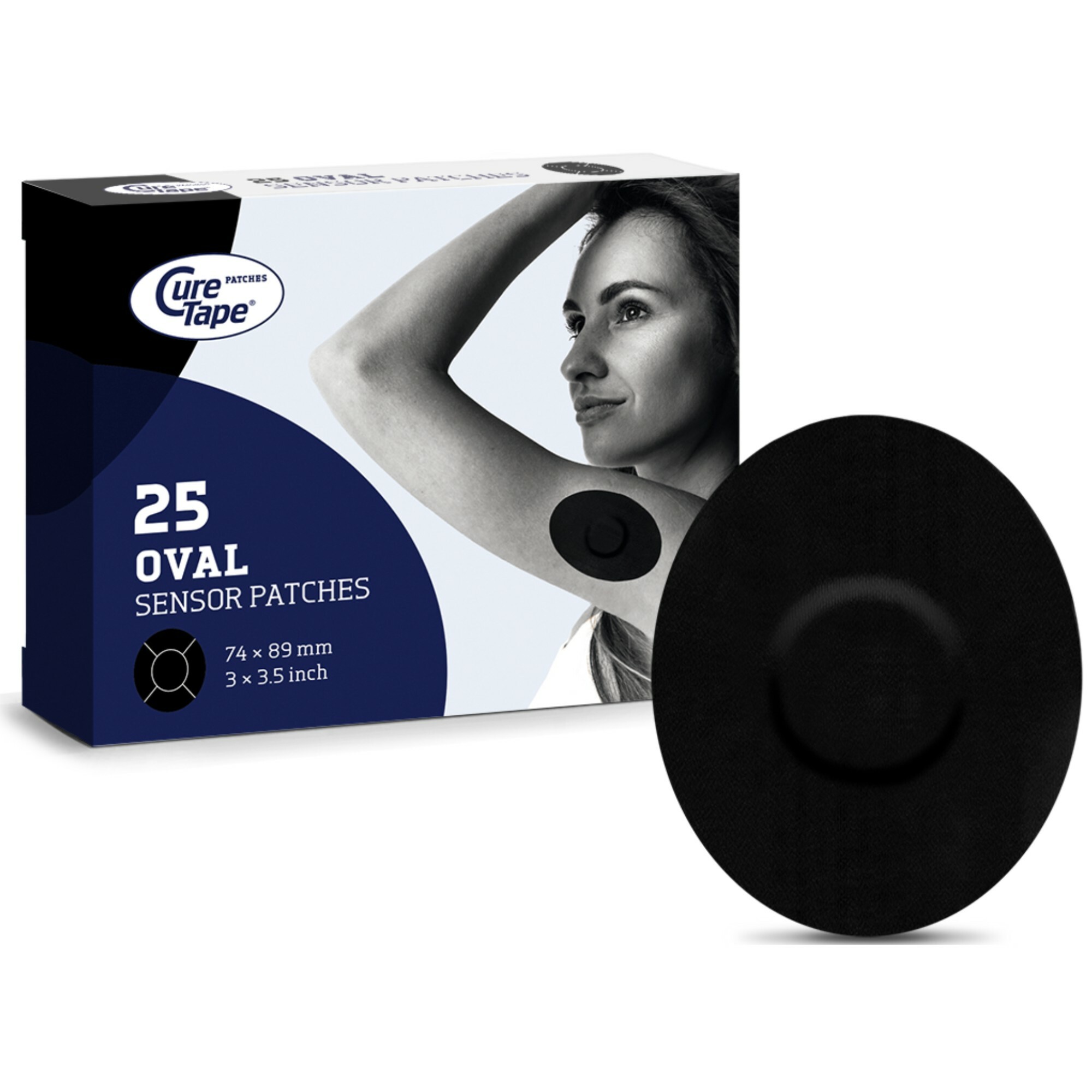 CureTape Klasická senzorová náplasť čierna 25 kusov