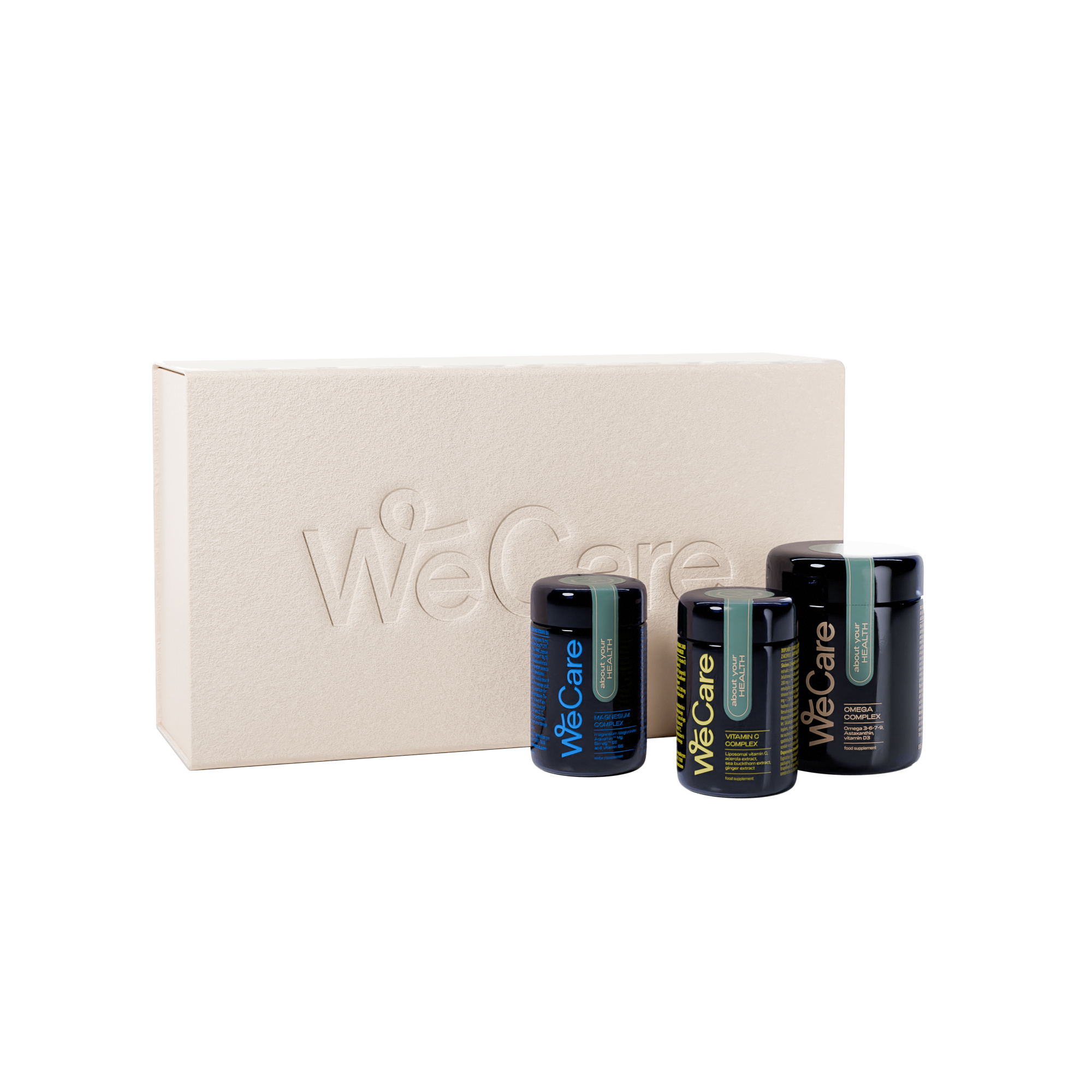 WeCare Darčeková sada Omega Complex + Vitamín C Complex + Magnesium Complex