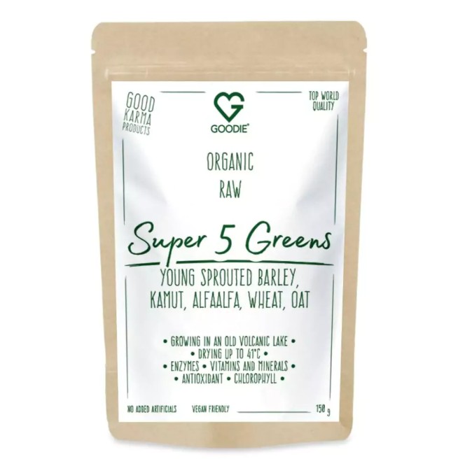 Goodie Super 5 Greens - sušené šťávy BIO & RAW 150 g