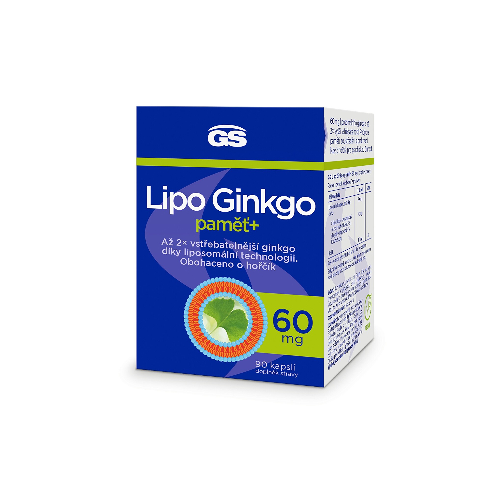 GS Lipo Ginkgo paměť+ 60mg cps.90