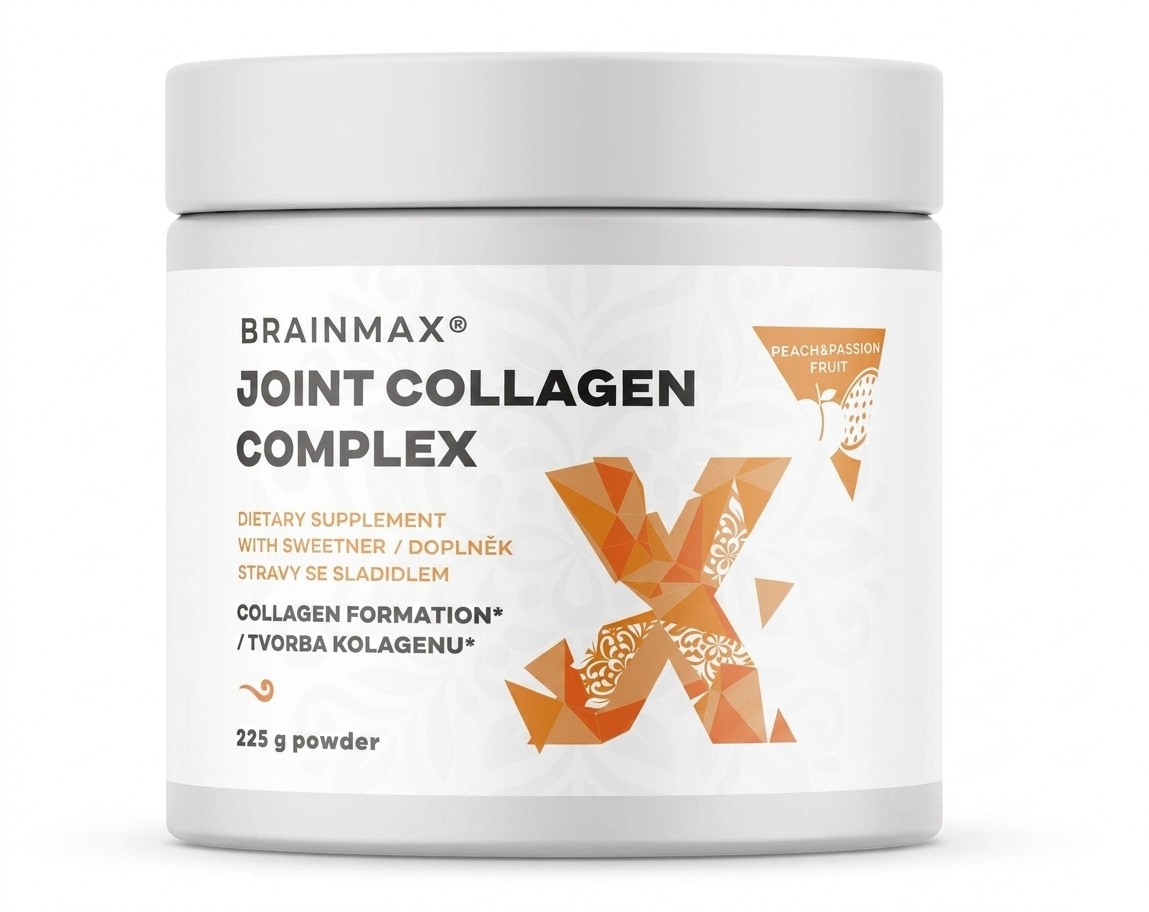 BrainMax Joint collagen komplex 225 g - broskev/ marakuja