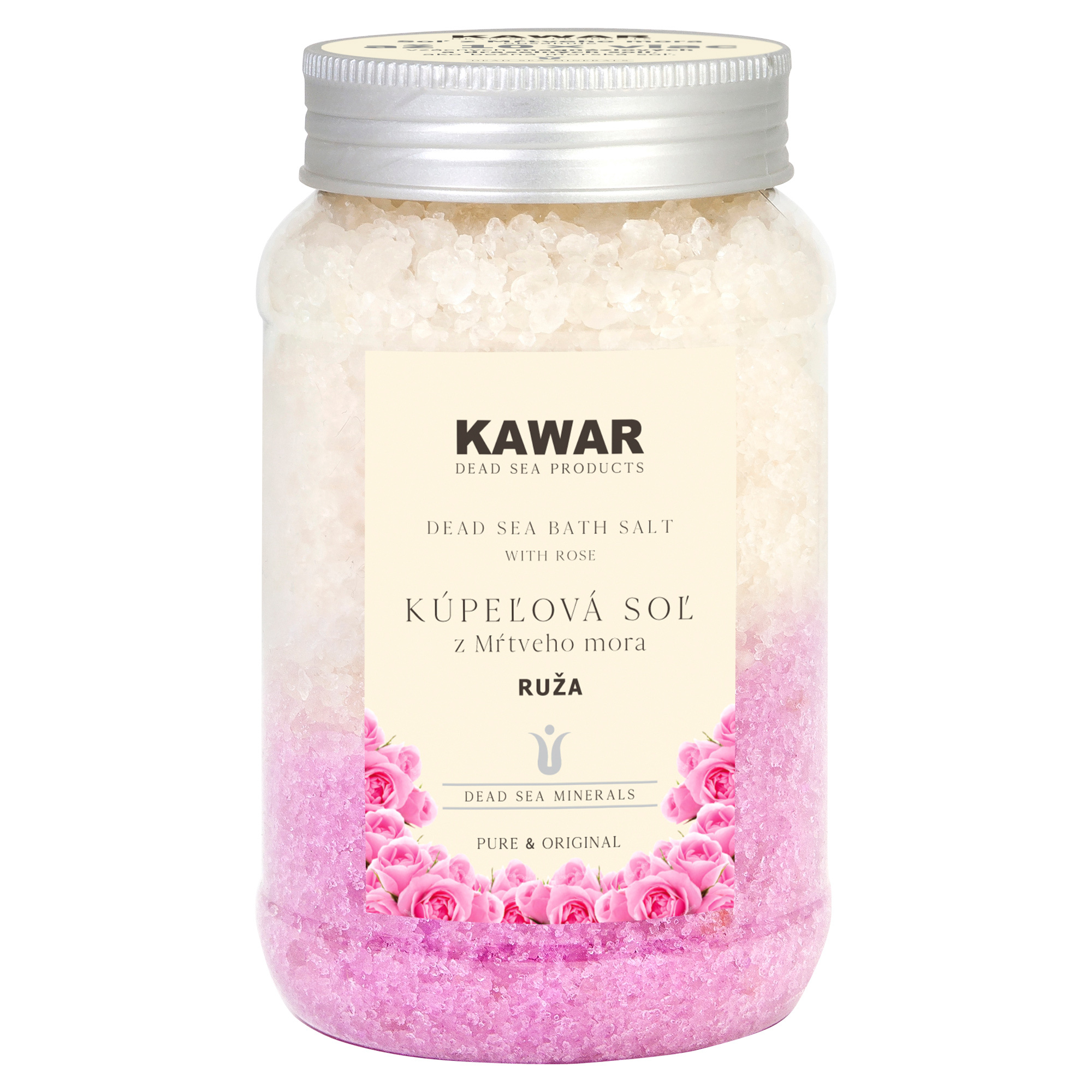 Kawar Kúpeľová soľ z Mŕtveho mora - Ruža 500 g