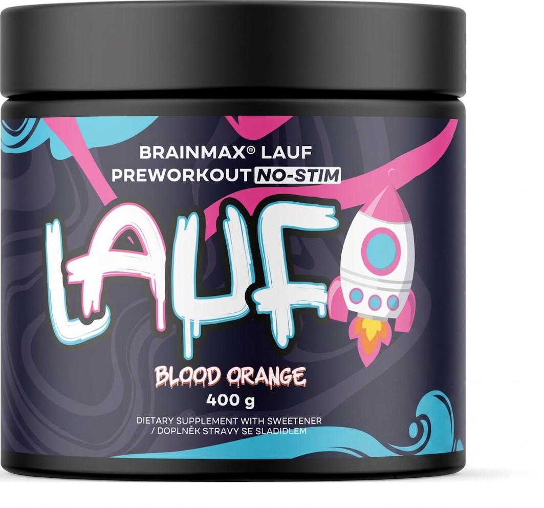 BrainMax Lauf® Preworkout bez kofeínu - Červený pomaranč 400 g