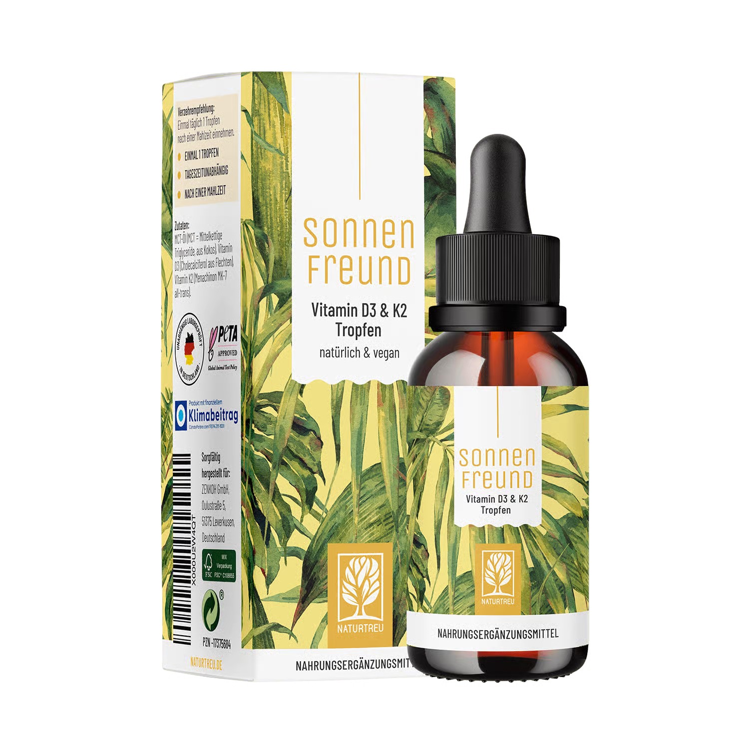 Naturtreu Vitamín D3 + K2 MK7 kvapky 30 ml