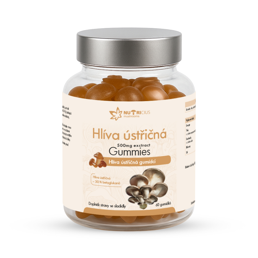 Nutricius Hliva ustricová gummies 500 mg 60 kusov