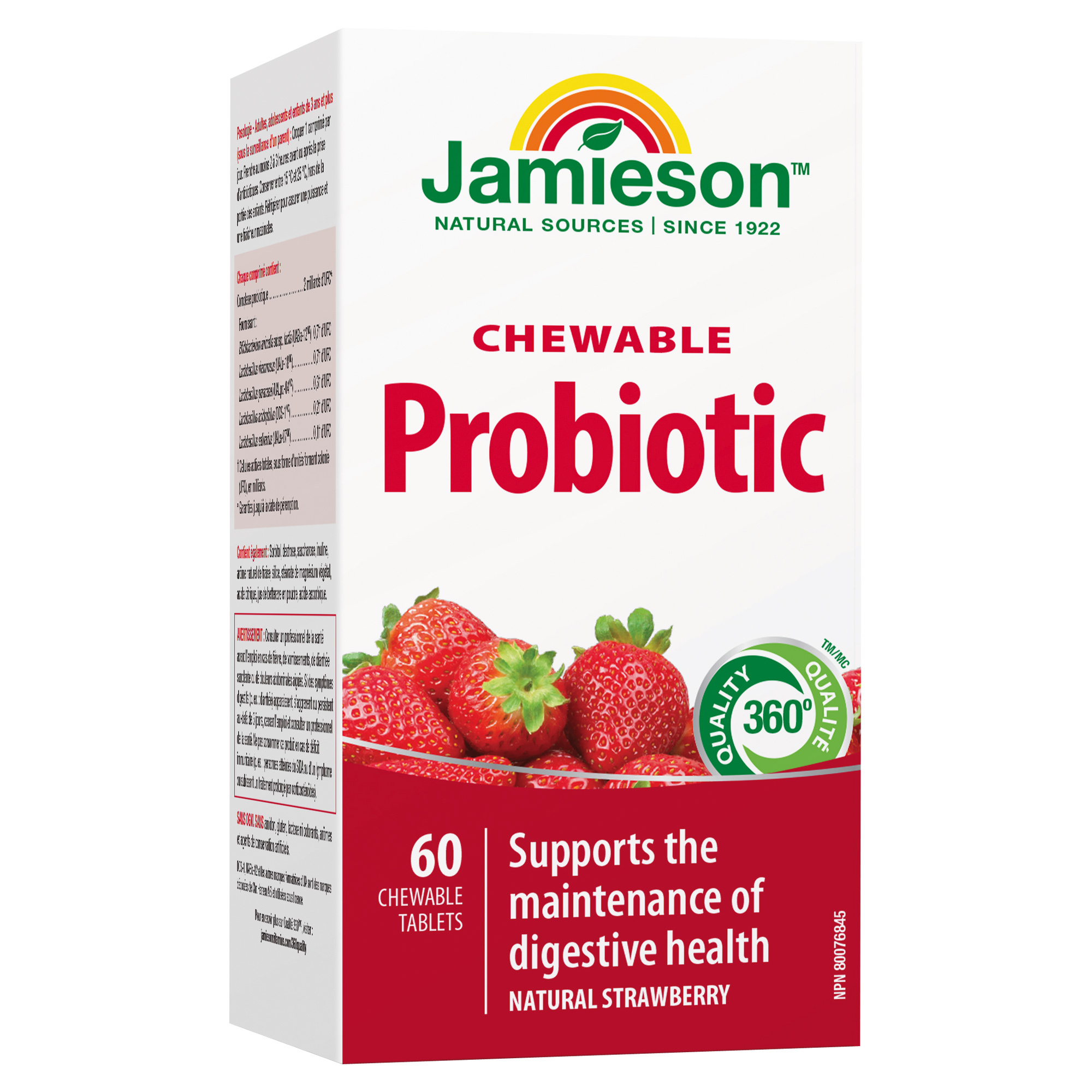 Jamieson Probiotic tablety na cucání s jahodovou příchutí 60 tablet
