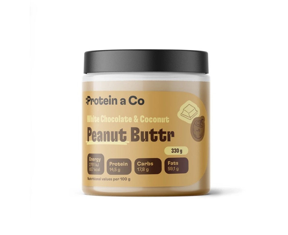 Protein a Co Arašidový krém s bielou čokoládou a kokosom 330 g