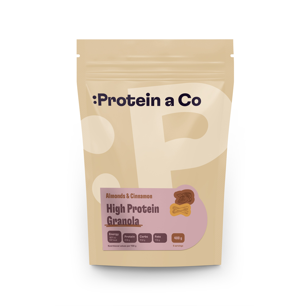 Protein a Co Granola high proteín – Mandle a škorica 400 g