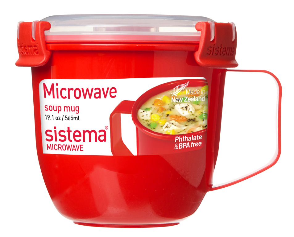Levně Sistema Microwave Hrnek na polévku - Červený 565 ml