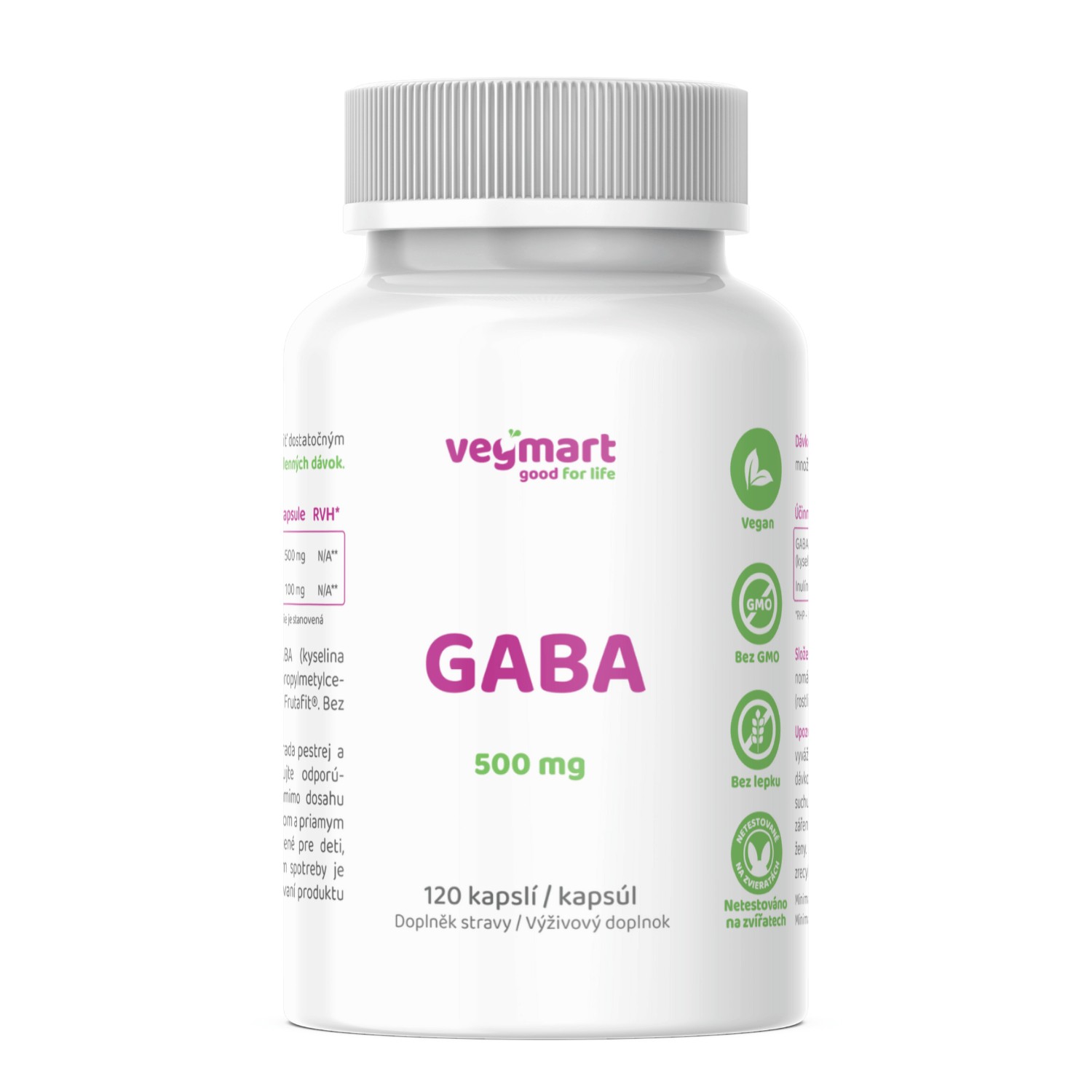 Vegmart Gaba 500 mg 120 kapsúl