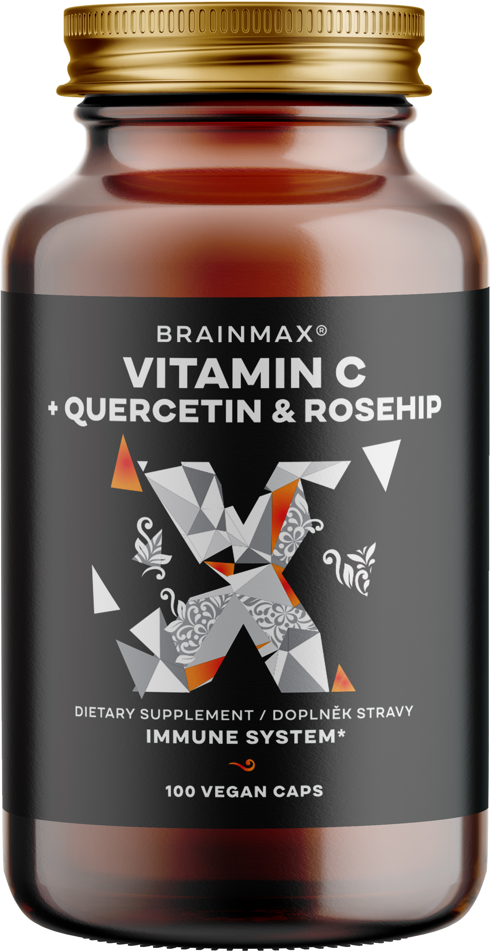 BrainMax Vitamin C & Quercetin + Rose Hip 100 kapslí
