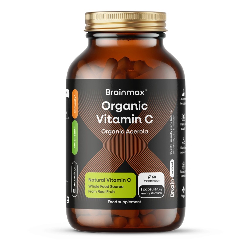 BrainMax Vitamín C z Aceroly BIO 60 kapslí