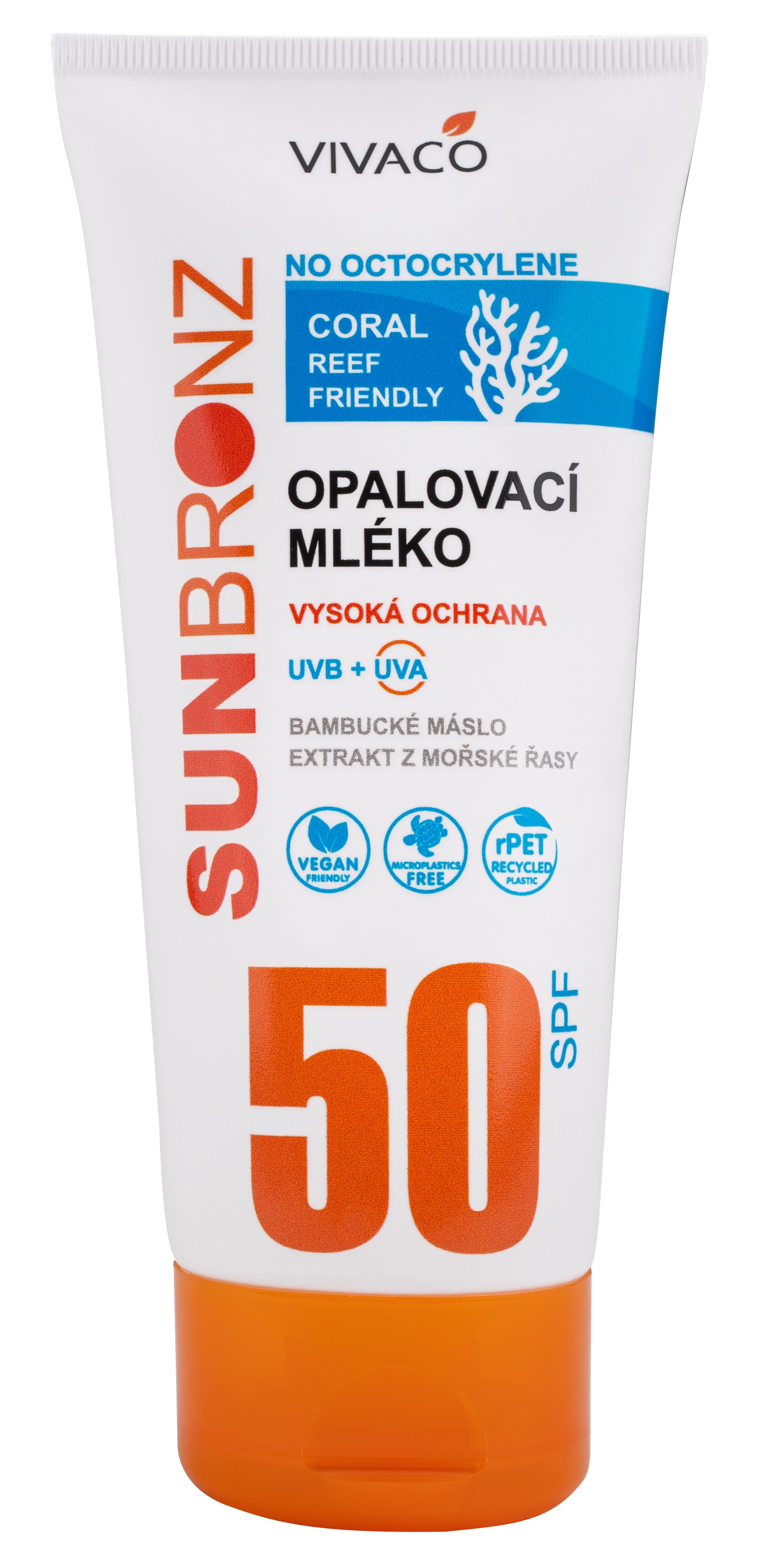 Vivaco Opalovací mléko bez octocrylenu SPF 50 - Coral friendly 200 ml