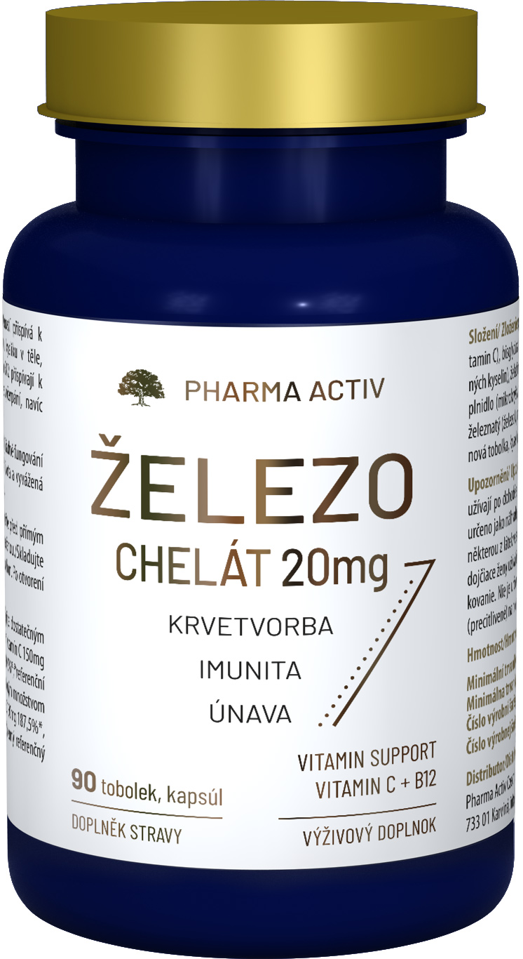 PHARMA ACTIV Železo chelát 20 mg 90 tobolek