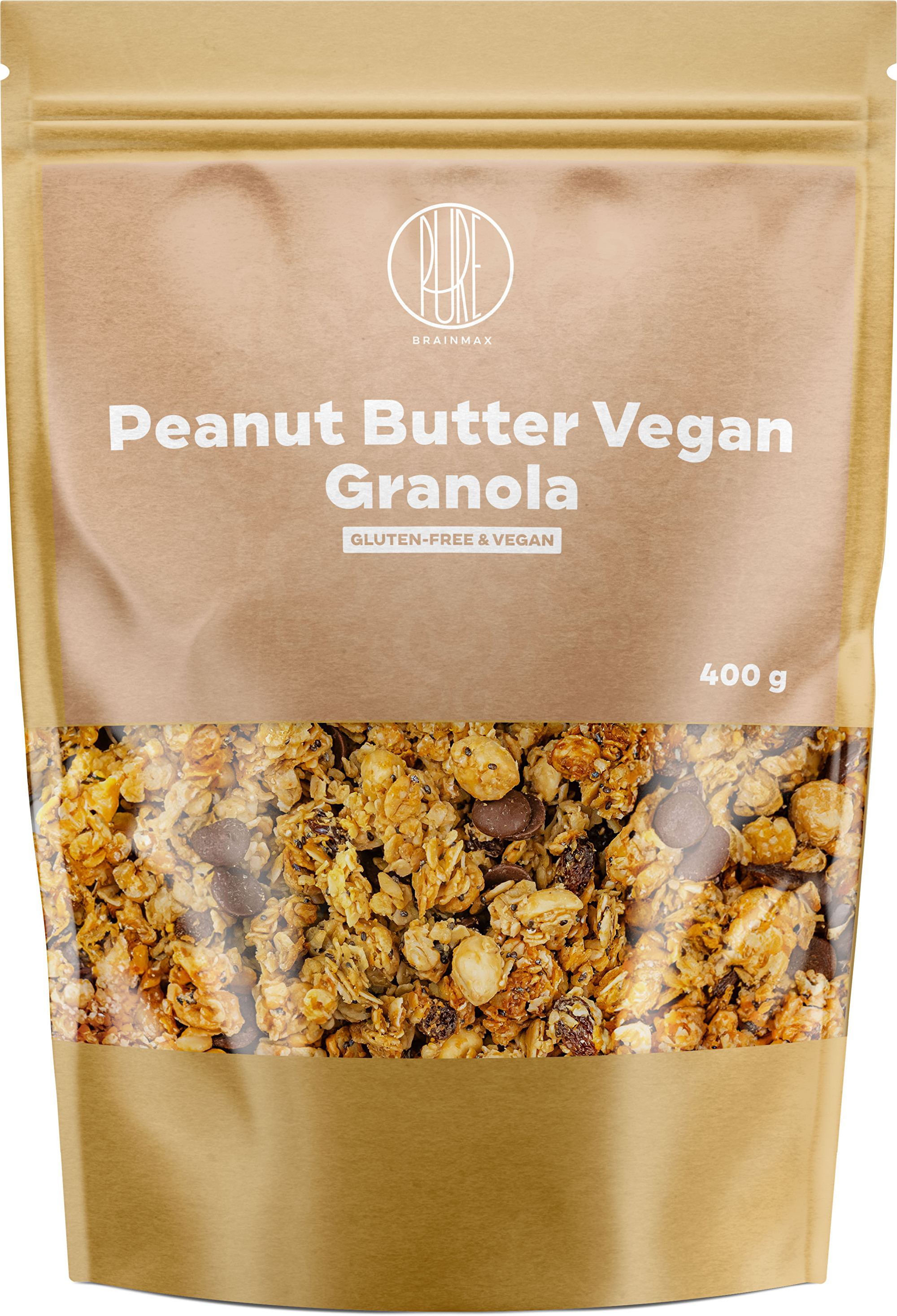 BrainMax Pure Vegan Granola s arašídovým máslem 400 g