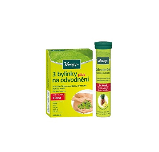 Kneipp Výhodné balení 3 bylinky na odvodnění 60 tobolek + Šumivé tablety na podporu odvodnění 20 ks