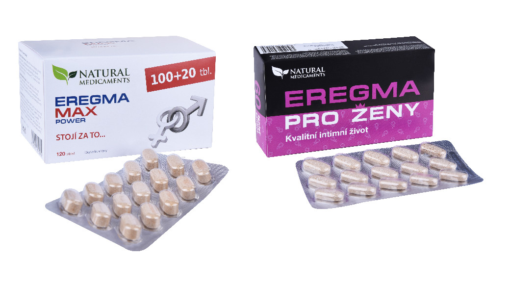 Zobrazit detail výrobku Natural Medicaments Eregma pro ženy 60 tablet + Eregma MAX power 100 tbl. + 20 tbl. ZDARMA + 2 měsíce na vrácení zboží