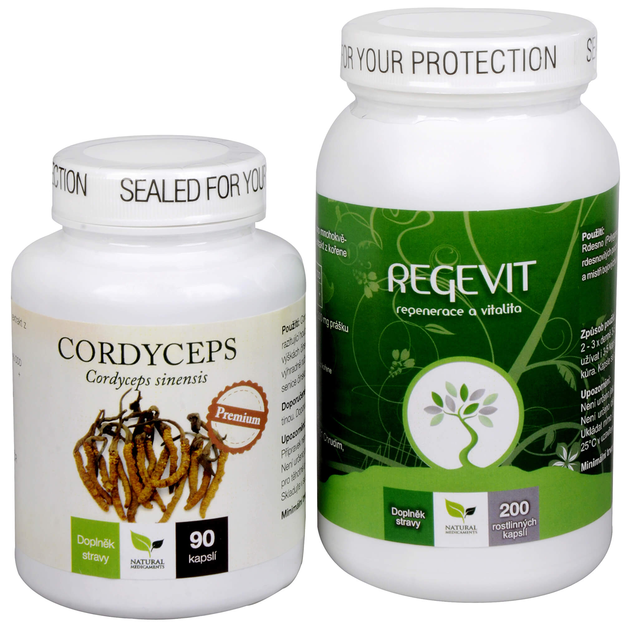 Doporučená kombinace produktů Na Krevní tlak - Cordyceps Premium + Regevit