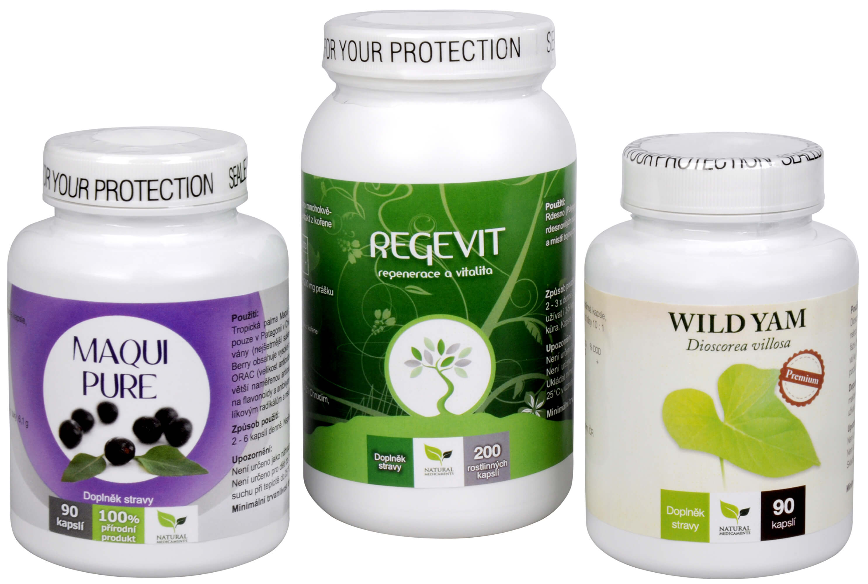 Doporučená kombinace produktů Maqui Pure + Regevit + Wild Yam + 2 měsíce na vrácení zboží